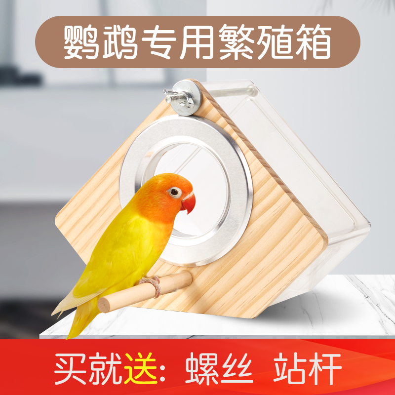 洁西透明鹦鹉繁殖盒虎皮鸟窝透明