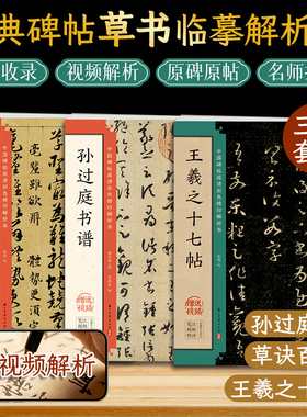 草书书法碑帖临摹入门教程孙过庭书谱草诀百韵歌王羲之草书十七帖教程书籍高清彩色精印解析本