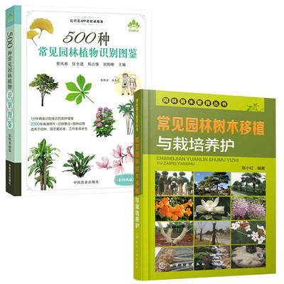 常见园林树木移植与栽培养护+500种常见园林植物识别图鉴 全2册 园林绿化树种病虫害防治养护管理技术林业基础知识树木学花草树木