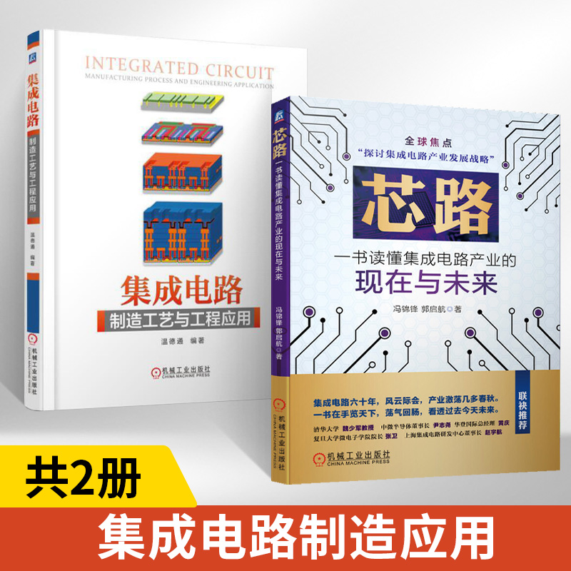 【全2册】集成电路制造工艺与工程应用+芯路集成电路书籍纳米集成电路制造工艺专用集成电路设计实用教程 cmos集成电路设计-封面