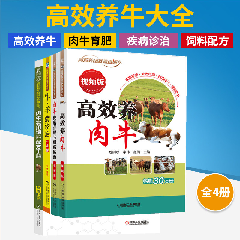 【全4册】高效养肉牛+快速育肥+牛、羊病诊治+饲料配方 魏刚才 李伟 高效养殖致富直通车 肉牛饲养管理肉牛的肥育肉牛的疾病控制