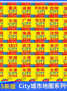 2025年新版北京上海地图city城市地图系列西安哈尔滨合肥长沙厦门云南交通旅游南京苏州广州武汉郑州景点防水耐折武汉市区街道详图