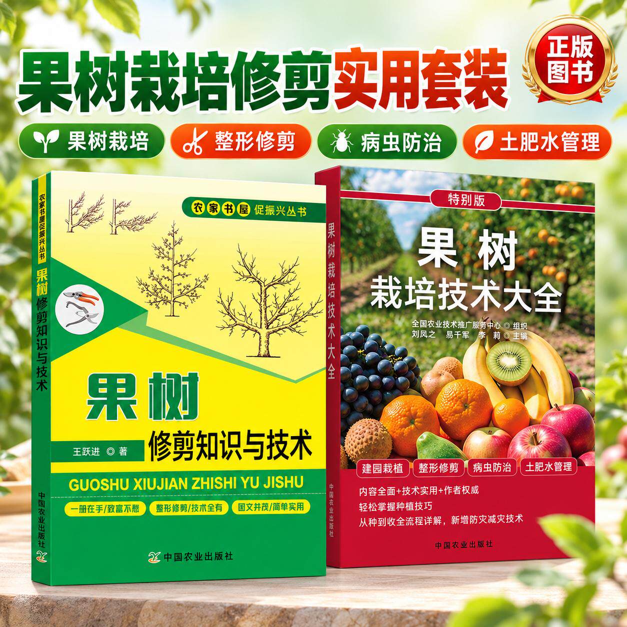 【全2册】果树种植栽培技术书果树种植嫁接技术书修剪书籍果树土肥管理桃树草莓无花果樱桃猕猴桃柑橘葡萄病虫害防治种水果技术书