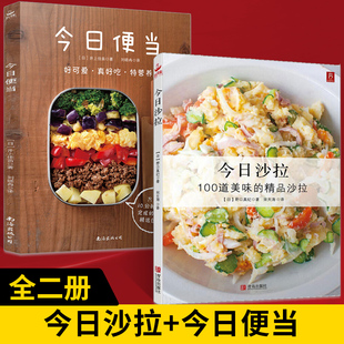 轻断食菜谱日本料理书 今日沙拉 100道沙拉和201道便当食谱健康餐轻食食谱书家常菜美食书家常烹饪菜谱大全书 今日便当 全2册