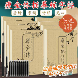 瘦金体字帖成人练字毛笔临摹字帖硬笔书法练字帖钢笔描红临摹控笔训练楷书练习古诗词静心练字女生字体漂亮大气练字帖书法描字本