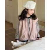 宝宝洋派花苞坎肩背心 马甲2025春秋新品 韩国女童字母印花无袖 工装