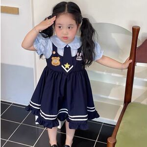 女童洛丽塔公主裙洋气2025新款洋气夏小童女宝宝兔子警官连衣裙