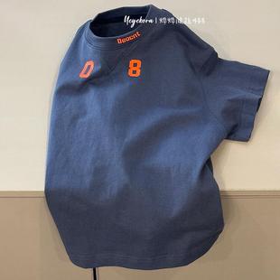 韩国男童T恤帅气宽松短袖2025夏季新款男孩薄款半袖t儿童韩版上衣