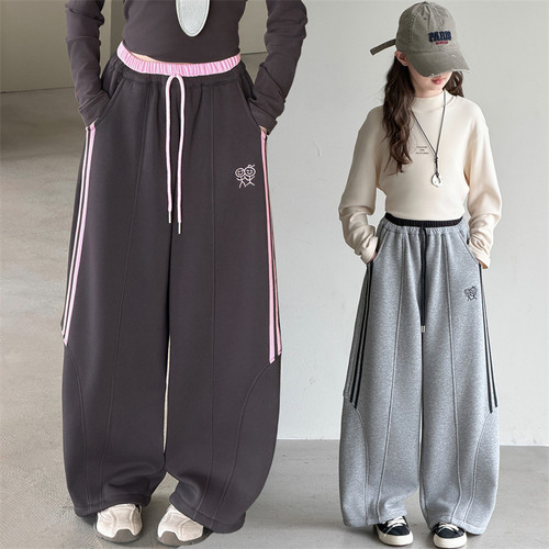 女童加绒裤子秋冬2026新款