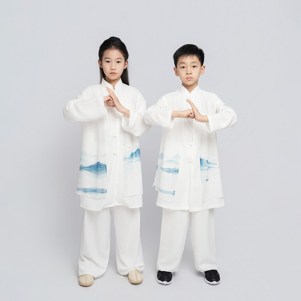 2026夏秋季儿童太极服武术服练功服表演服舞台演出中长款古风服装
