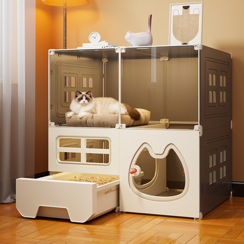 猫别墅带厕所一体室内家用猫笼子