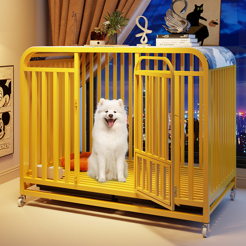大型犬狗笼子可移动带厕所一体式家用狗窝室内宠物金属中小型狗笼