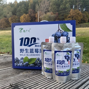 小兴安岭伊春特产隆广川野生蓝莓原浆100%果浆含量产地直发