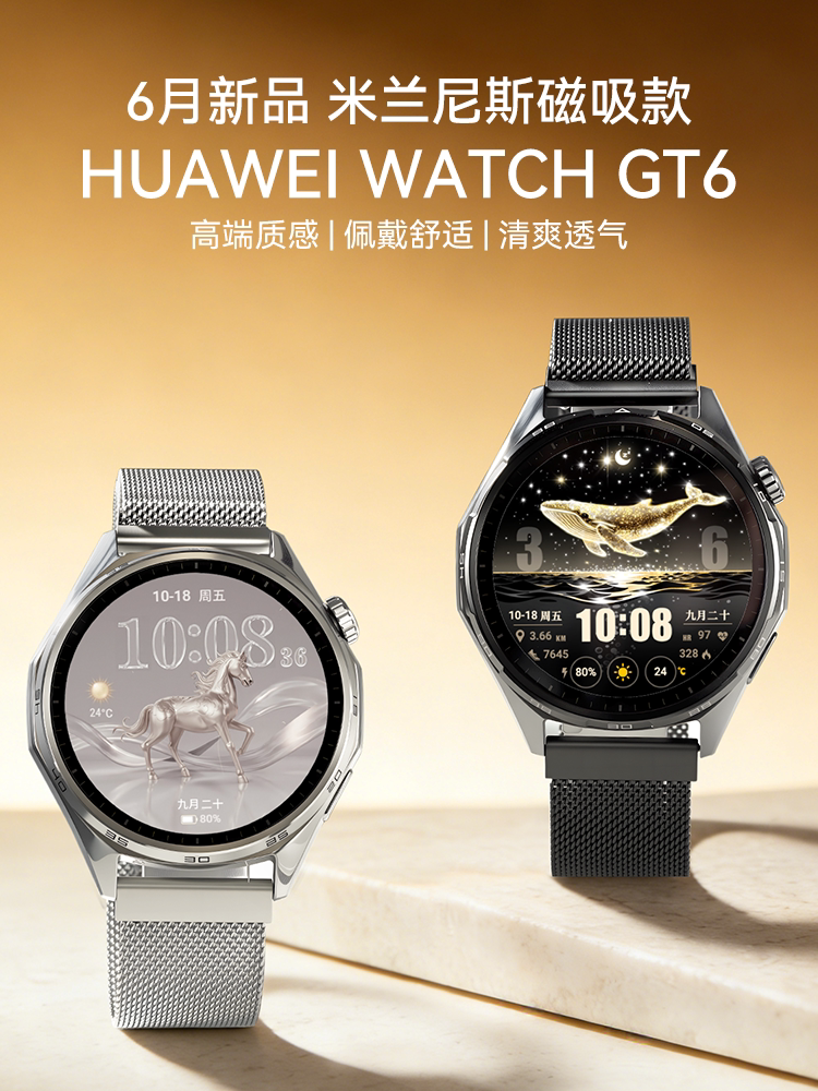 【米兰尼斯定制款】华为手表 WATCH GT6新款蓝牙通话游泳情绪健康助手智能腕表送男友送老公情人节礼物2026