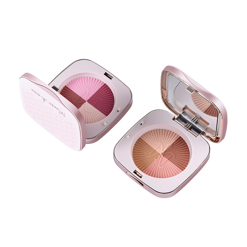 玛丽艳四色立体腮红持久自然清透遮瑕修颜高光修容粉橘色正品