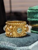 中古vintage法国设计师Goo sens复古巴洛克微镶水晶戒指女食指环