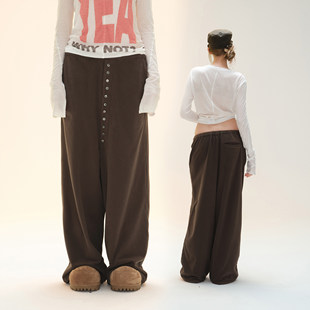 [GINGER]COZYDOLL【低裆慵懒】复古水洗亲肤宽松直筒拖地休闲长裤