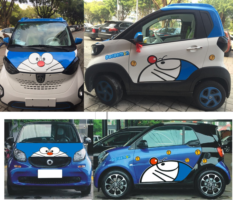 奇瑞机器猫宝骏拉花知豆车贴纸