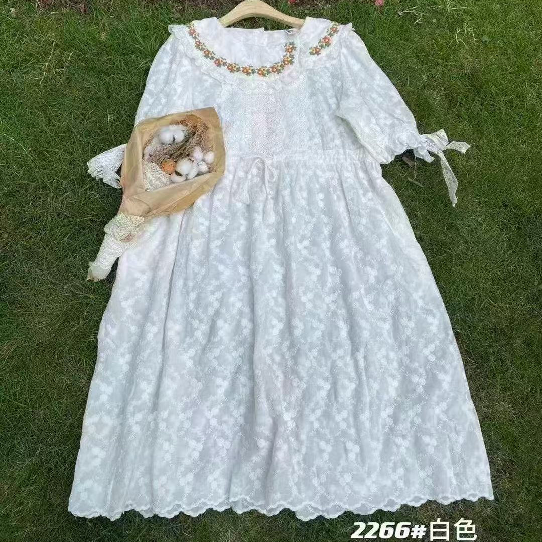 2025夏季甜美少女收腰中长连衣裙