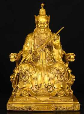 纯铜张天师铜像张道陵黄铜武当山祖师爷持剑龙虎山天师供奉坐像