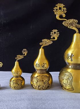 纯铜貔貅麒麟葫芦同期工艺品摆件