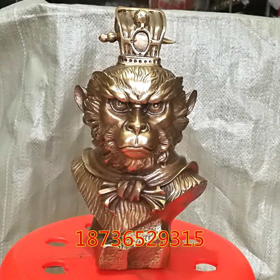 铜器纯铜斗战胜佛像齐天大圣孙悟空头像风水摆件生肖猴工艺礼品