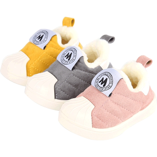 儿童棉鞋女宝宝鞋冬季新款1-3-7岁时尚休闲鞋子男童鞋潮 加绒保暖