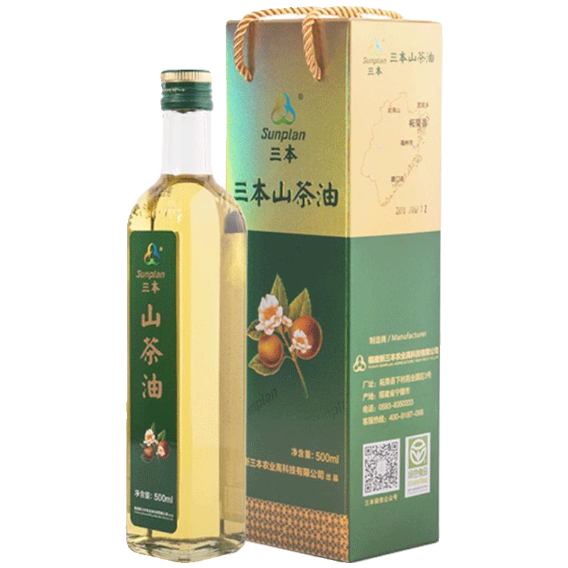 三本纯山茶油年货礼盒装500ml