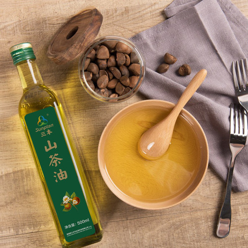 三本纯正山茶油500ml野山茶籽油食用油可外用 - 封面