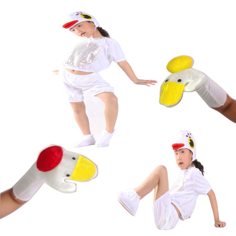 白鹅服装 大白鹅卡通动物服装 咏鹅手偶手套 幼儿舞蹈服装