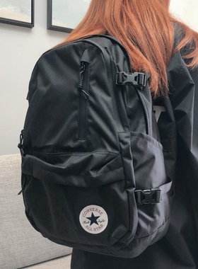 Converse匡威经典款黑色双肩背包男女休闲书包10020524-A01