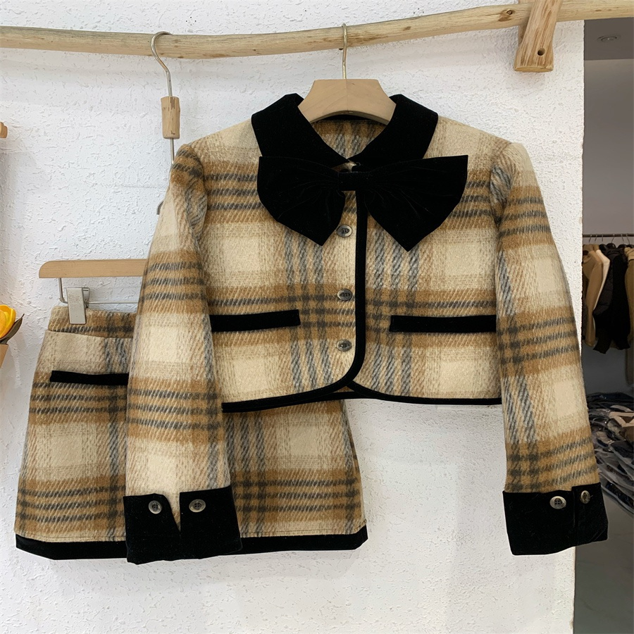 羽绒服千金外套短半身裙两件套女感冬季结格子复古小香风套装,女装/女士精品,时尚套装,淘宝优惠券,粉丝福利购,淘宝优惠卷