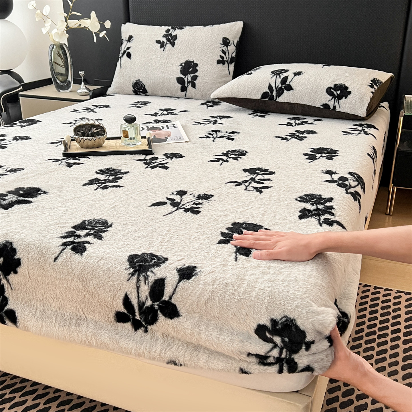 A类兔绒美拉德牛奶绒床笠款单品