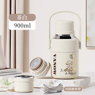 Vanow铃兰大容量保温杯女2025新款不锈钢婴幼儿童水壶泡茶水杯子