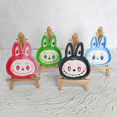 石膏娃娃涂色拉布布盘子白胚小号diy手工女 涂鸦高颜值彩绘上色画