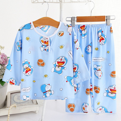 可爱婴儿小童睡衣长袖绵绸家居服