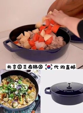 韩国honeyjubu同款直邮代购staub珐琅铸铁锅煲汤炖锅焖锅部队火锅
