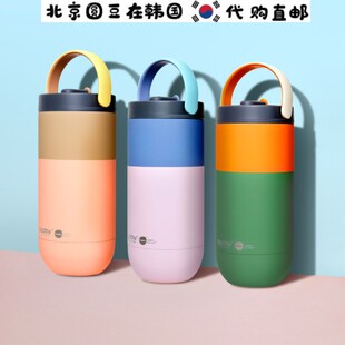韩国直邮代购加拿大Asobu陶瓷涂层茶水咖啡手提不锈钢吸管保温杯