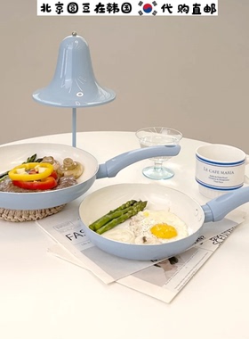 韩国直邮代购陶瓷涂层不粘锅煎锅炒锅电磁燃气通用20+24cm2件套