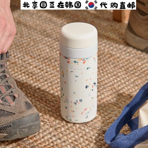 韩国直邮代购旅游户外办公室学生喷墨飞屑马卡龙色冰饮保温杯水杯