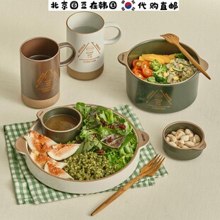 韩国直邮代购odense手工陶瓷高档餐具字母汤饭面碗盘碟子马克杯