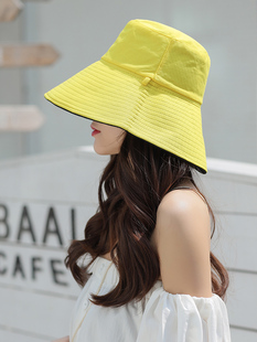 太阳防晒遮阳帽 遮脸大沿防紫外线夏季 潮夏天帽子时尚 渔夫帽女韩版