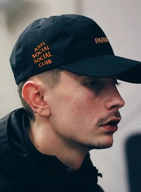 帽子男潮欧美潮牌秋季橙色黑色鸭舌帽女秋天中年遮阳帽百搭棒球帽