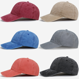 鸭舌帽小头围小码 帽子女潮小号秋天浅顶小头52cm光板水洗男棒球帽