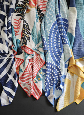 80*176cm大号双面印花沙滩巾不粘沙浴巾披巾鲜艳海滩游泳拍照神器