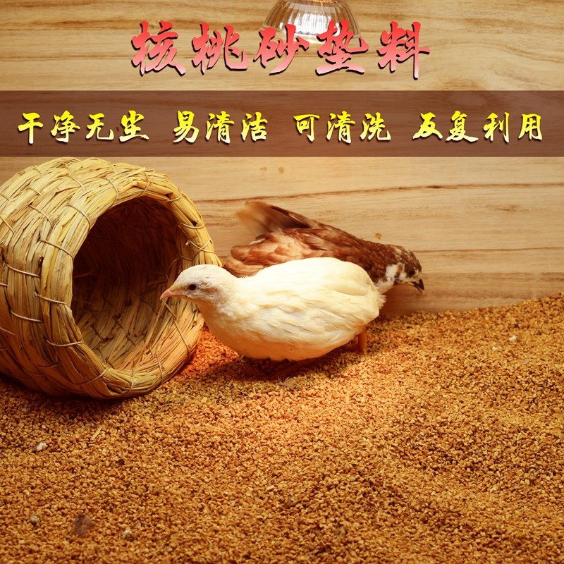 核桃砂垫料芦丁鸡鹌鹑无粉尘发酵床兔子猫仓鼠尿宠物垫料去尘除臭