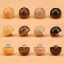 复古蘑菇木头扣圆形儿童衣服扣子上衣女衬衫 毛衣纽扣百搭配件 开衫