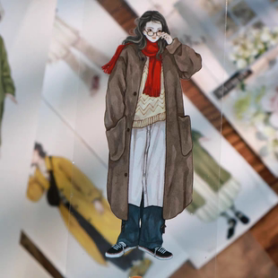 壹洱现货分装暖洋洋冬未了夏日女孩轻复古盐系人物手帐拼贴胶带