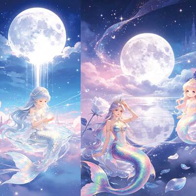月辉A4A5月夜大背景手帐胶带装饰