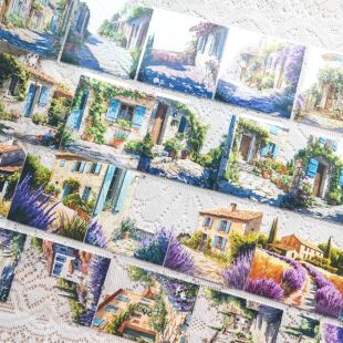 饰咕卡手机背卡造景胶带 自制普罗旺斯pet房屋造景手帐胶带拼贴装